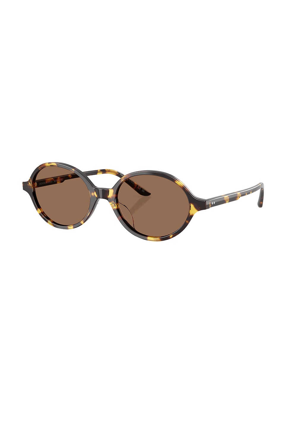 Oliver Peoples 54mm Oval Sunglasses In Tan & Black