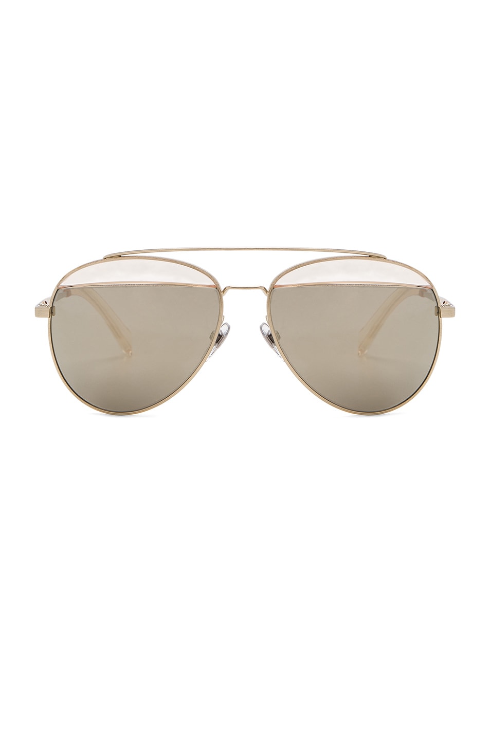Image 1 of Oliver Peoples x Alain Mikli Aviator Sunglasses in Gold & Taupe Mirror