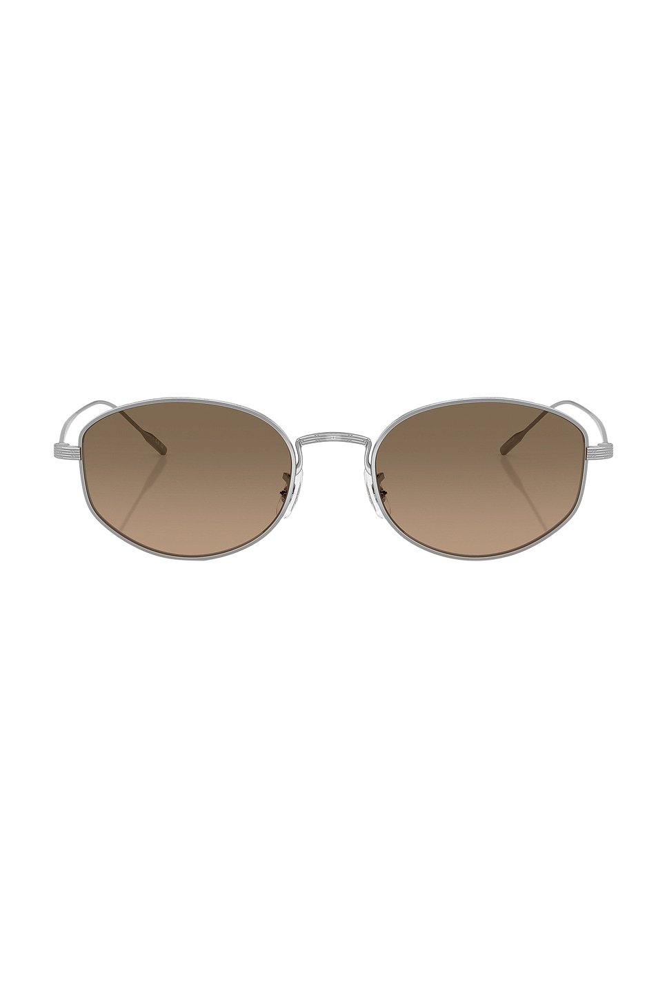 Oliver Peoples Titanium Oval Sunglasses In Silver