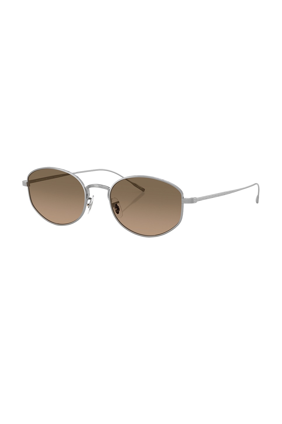 Oliver Peoples Titanium Oval Sunglasses In Silver