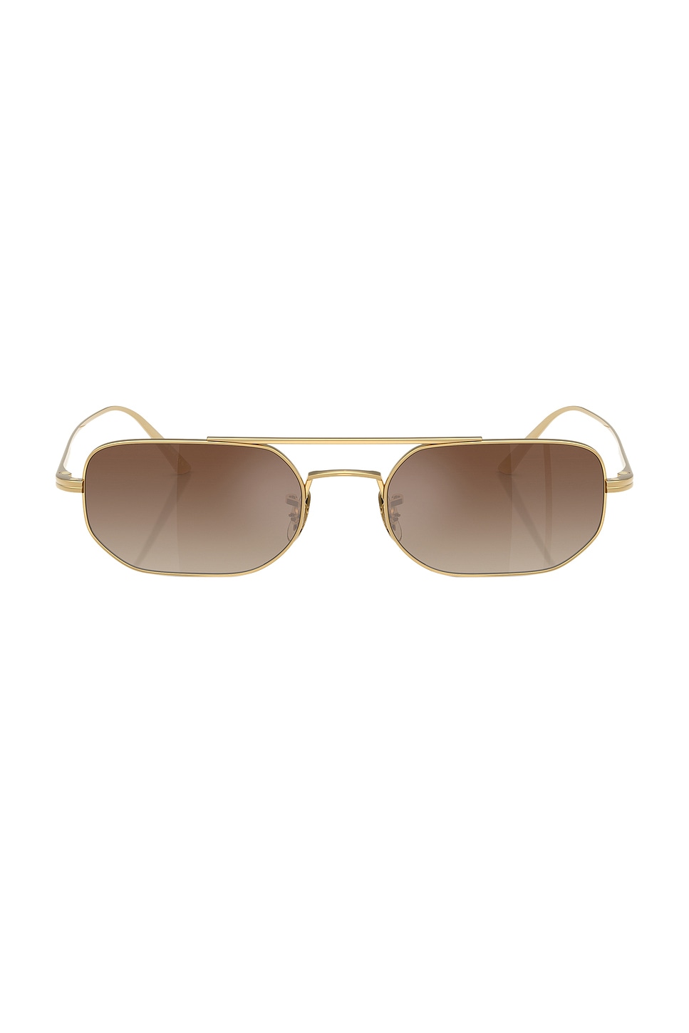 Oliver Peoples Womens Ov1351s 1989c Angular-frame Steel Sunglasses Gold In Gold