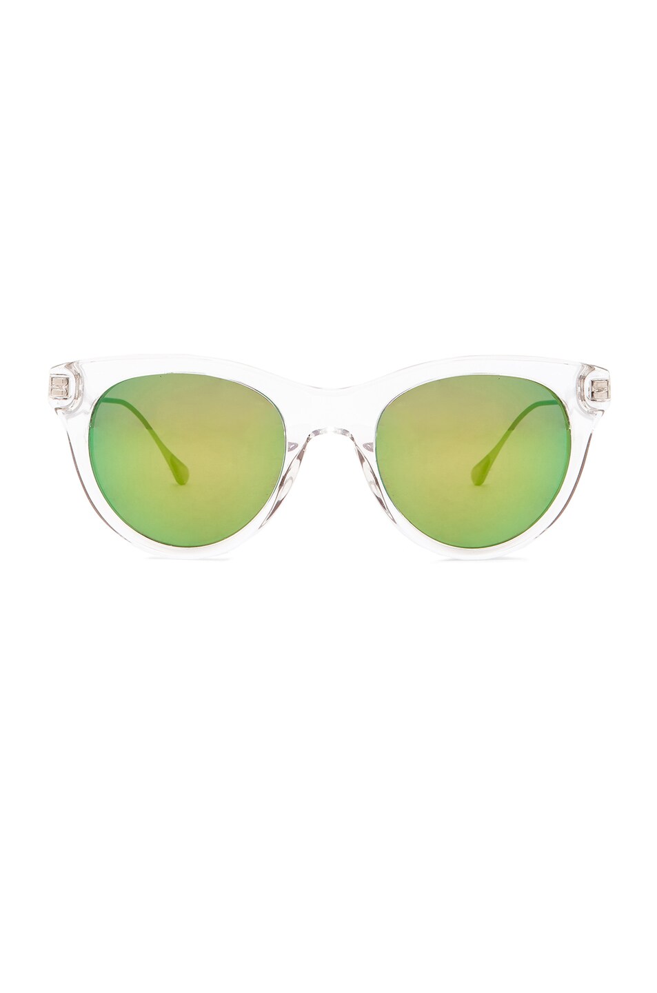 Image 1 of Oliver Peoples WEST Custom Latigo Sunglasses in Crystal & Green Mirror