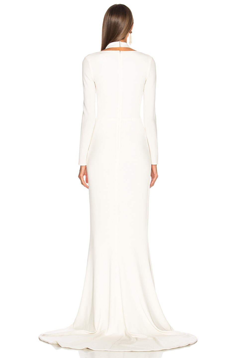 Oscar de la Renta Tie Front Cutout Gown in Cream | FWRD