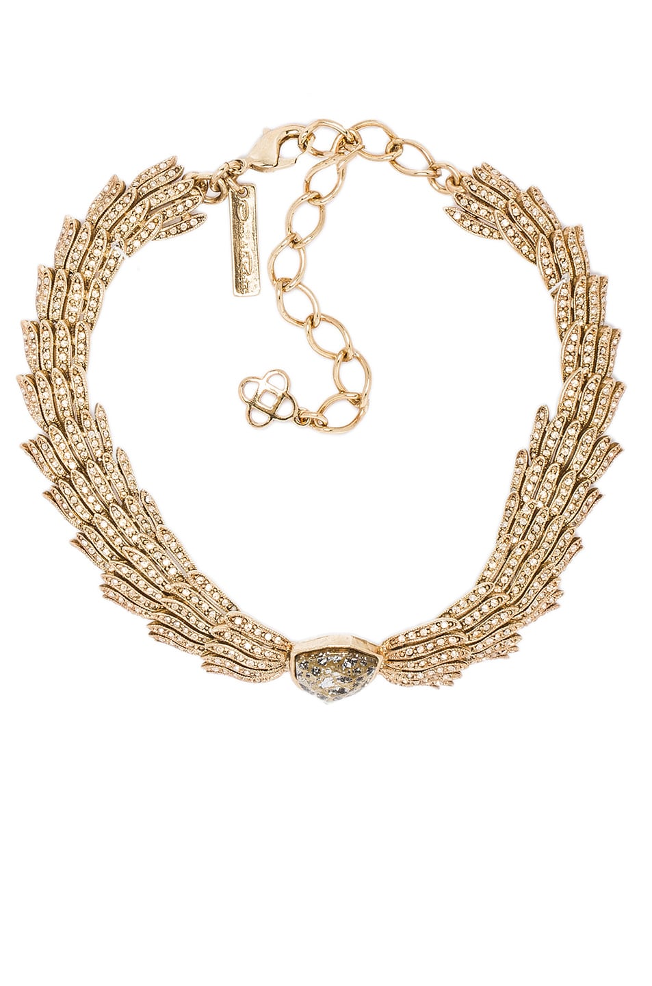 Image 1 of Oscar de la Renta Wistera Crystal Necklace in Gold