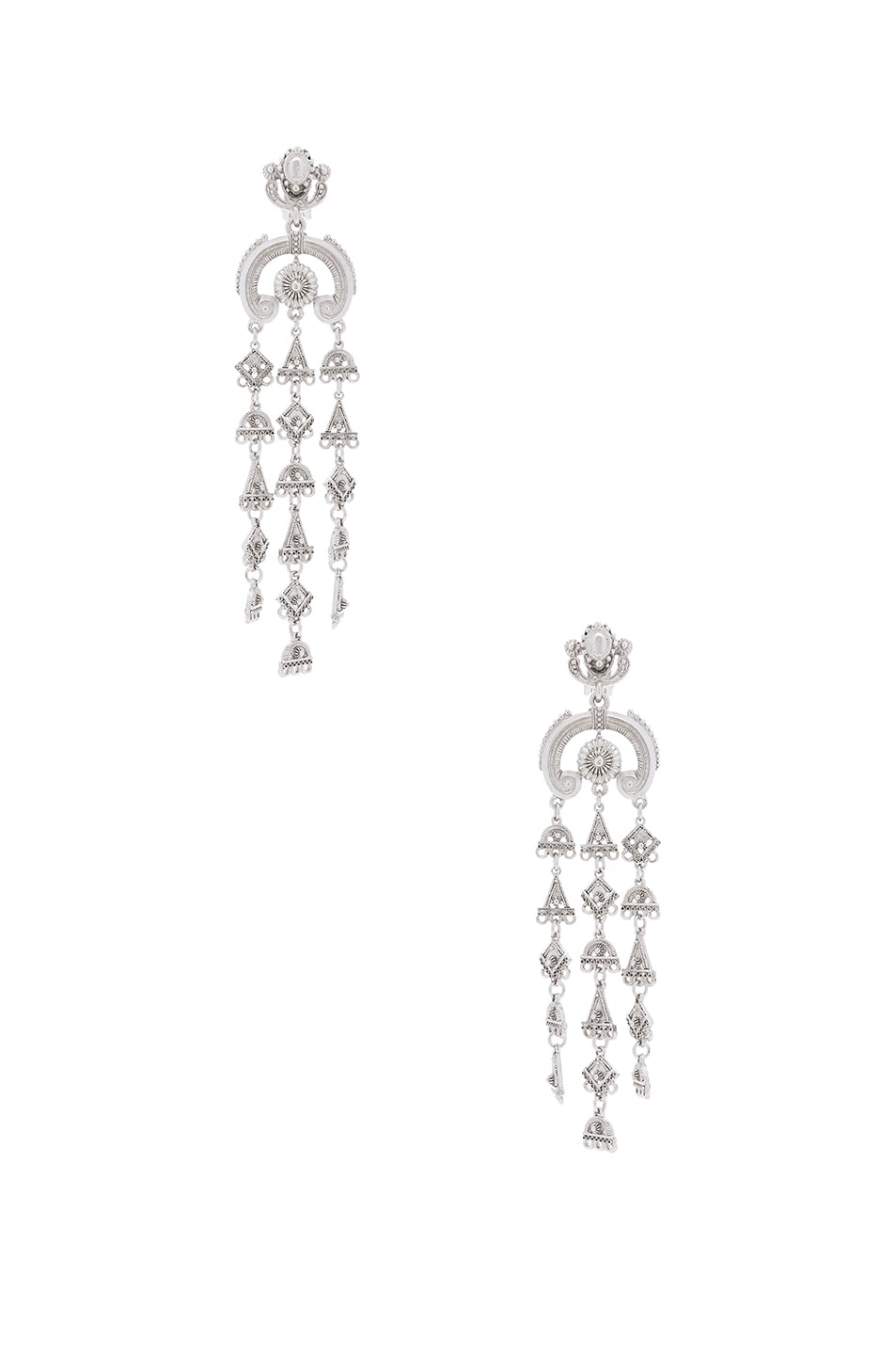 Image 1 of Oscar de la Renta Ornate Charm Chandelier Earring in Silver