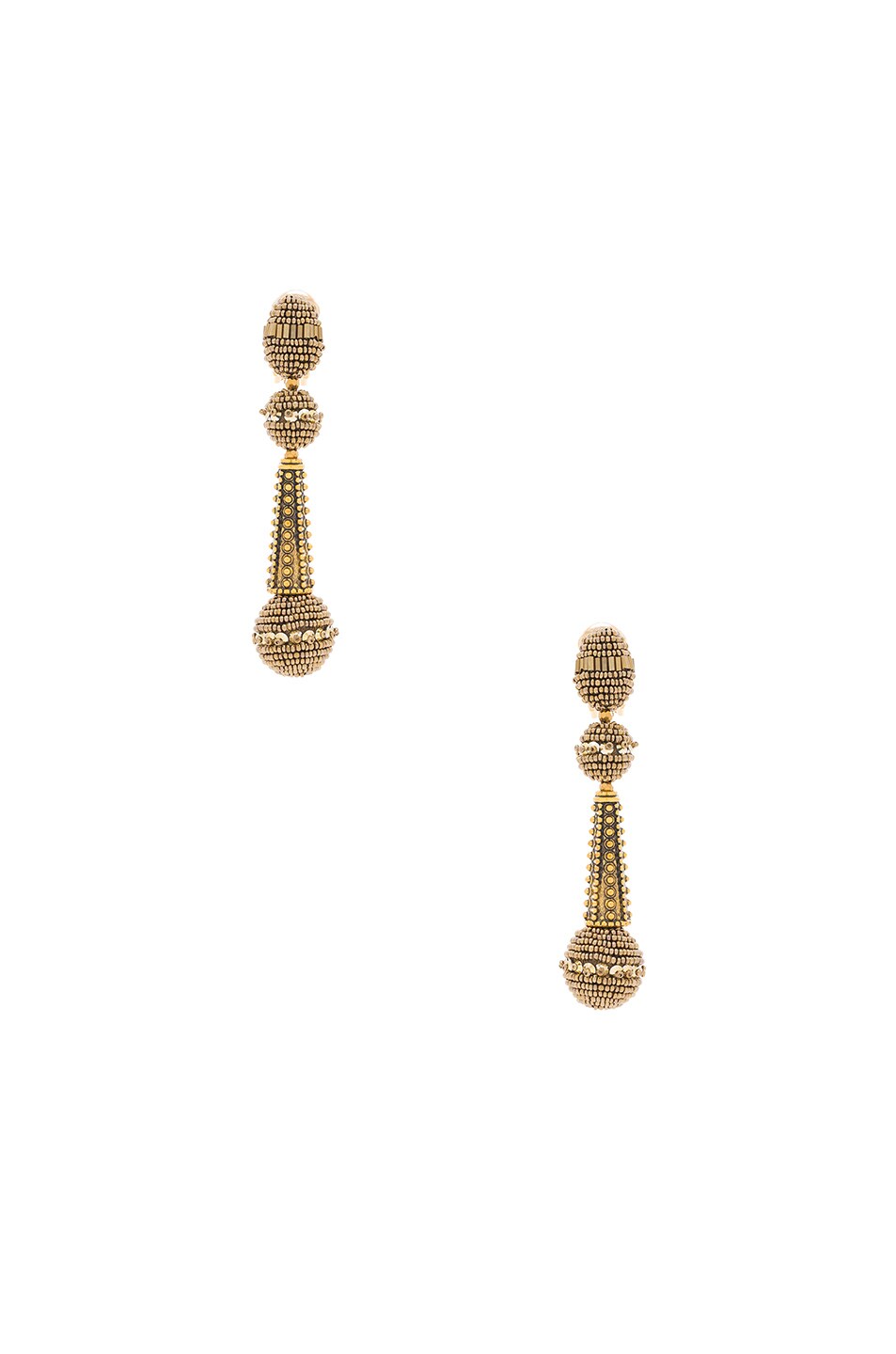 Image 1 of Oscar de la Renta Beaded Drop Earring in Gold