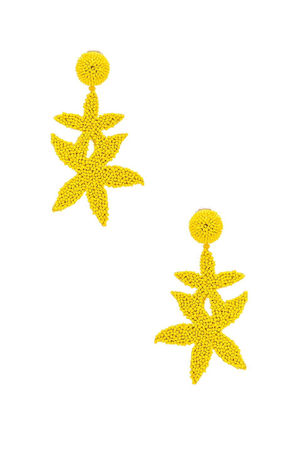 Image 1 of Oscar de la Renta Double Starfish Earrings in Citron