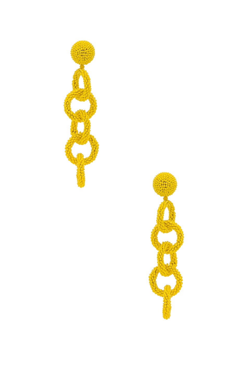 Image 1 of Oscar de la Renta Beaded Link Earrings in Citron