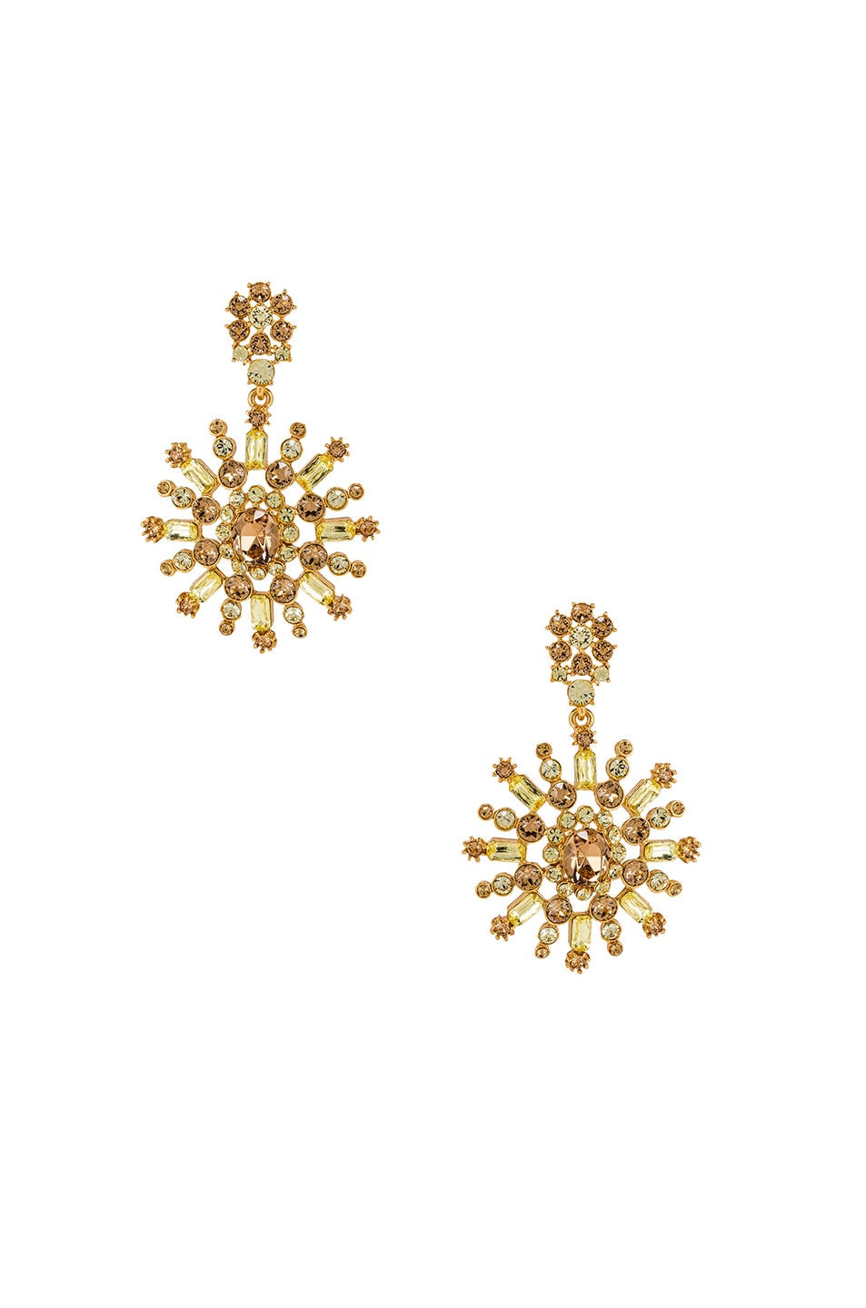 Image 1 of Oscar de la Renta Flower Pave Earrings in Silk