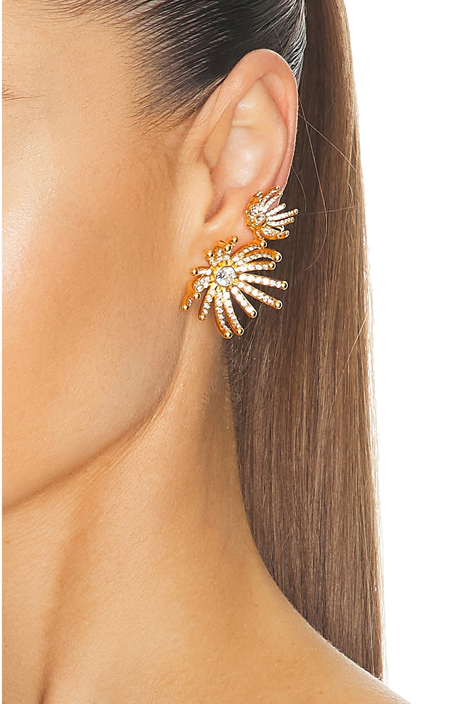 Shop Oscar De La Renta Firework Crystal Button Earrings