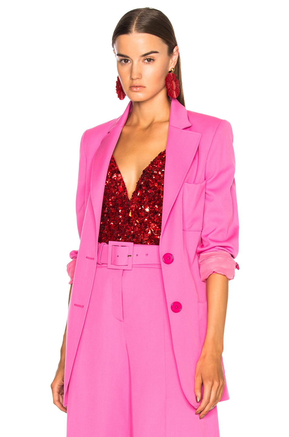 Image 1 of Oscar de la Renta Oversized Blazer in Pink