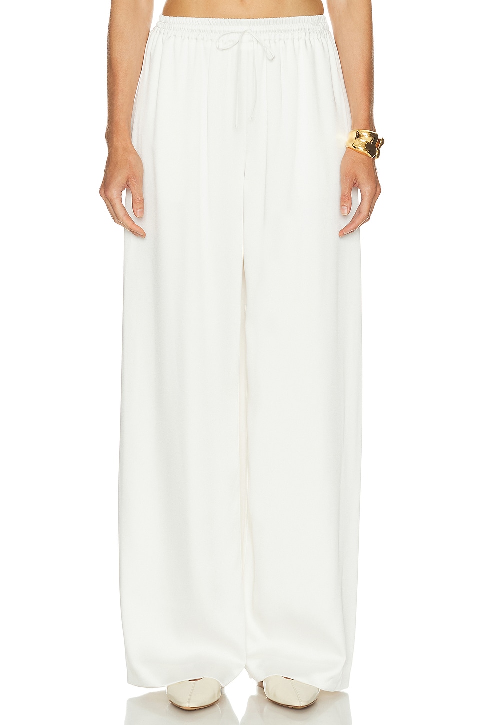Oscar De La Renta Silk Georgette Pant In White