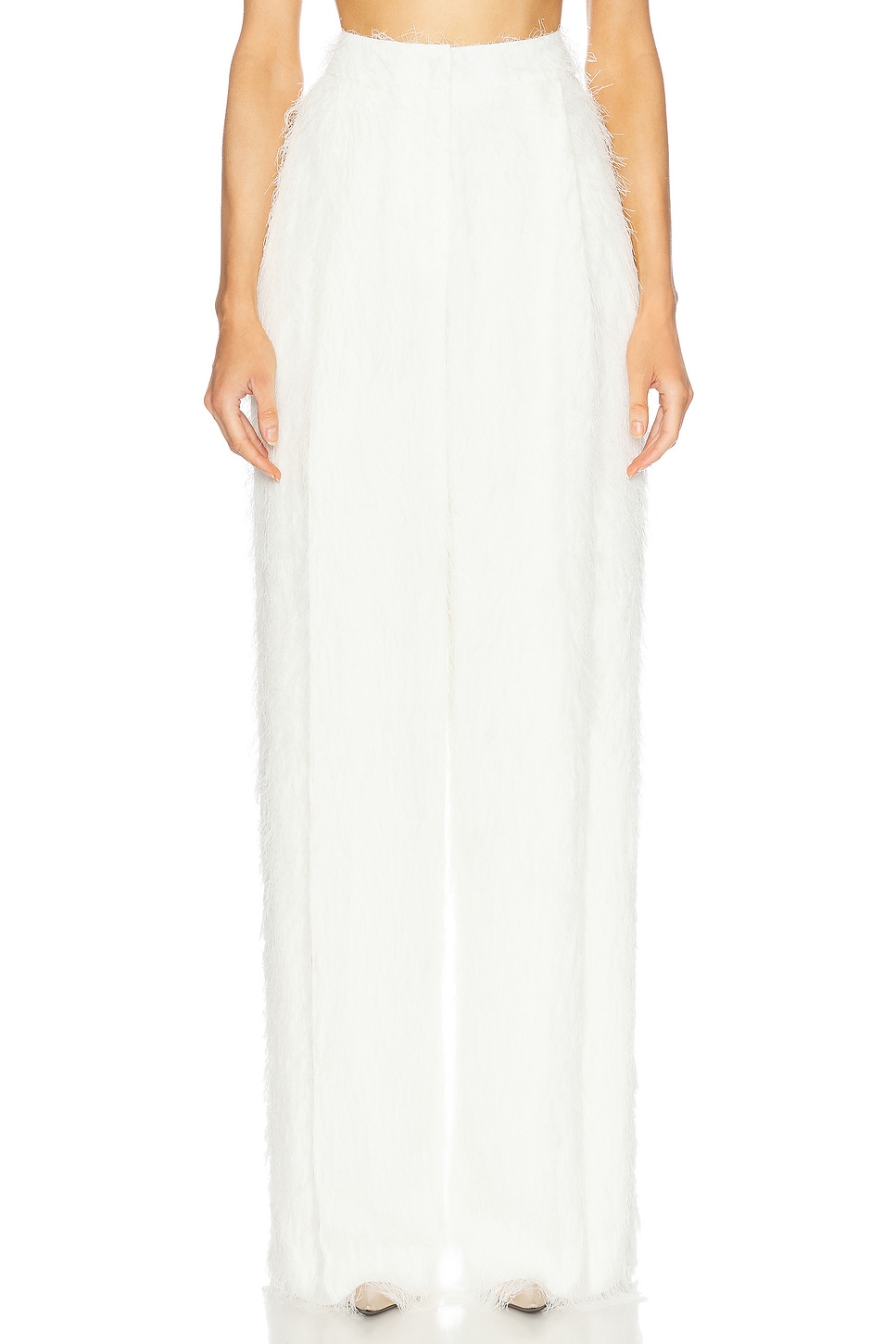 Wide Leg Fringe Pant in Ivory