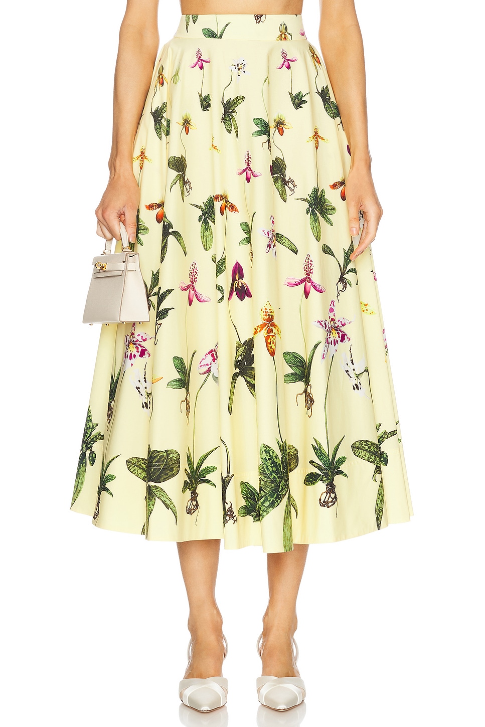 Midi Circle Skirt in Yellow