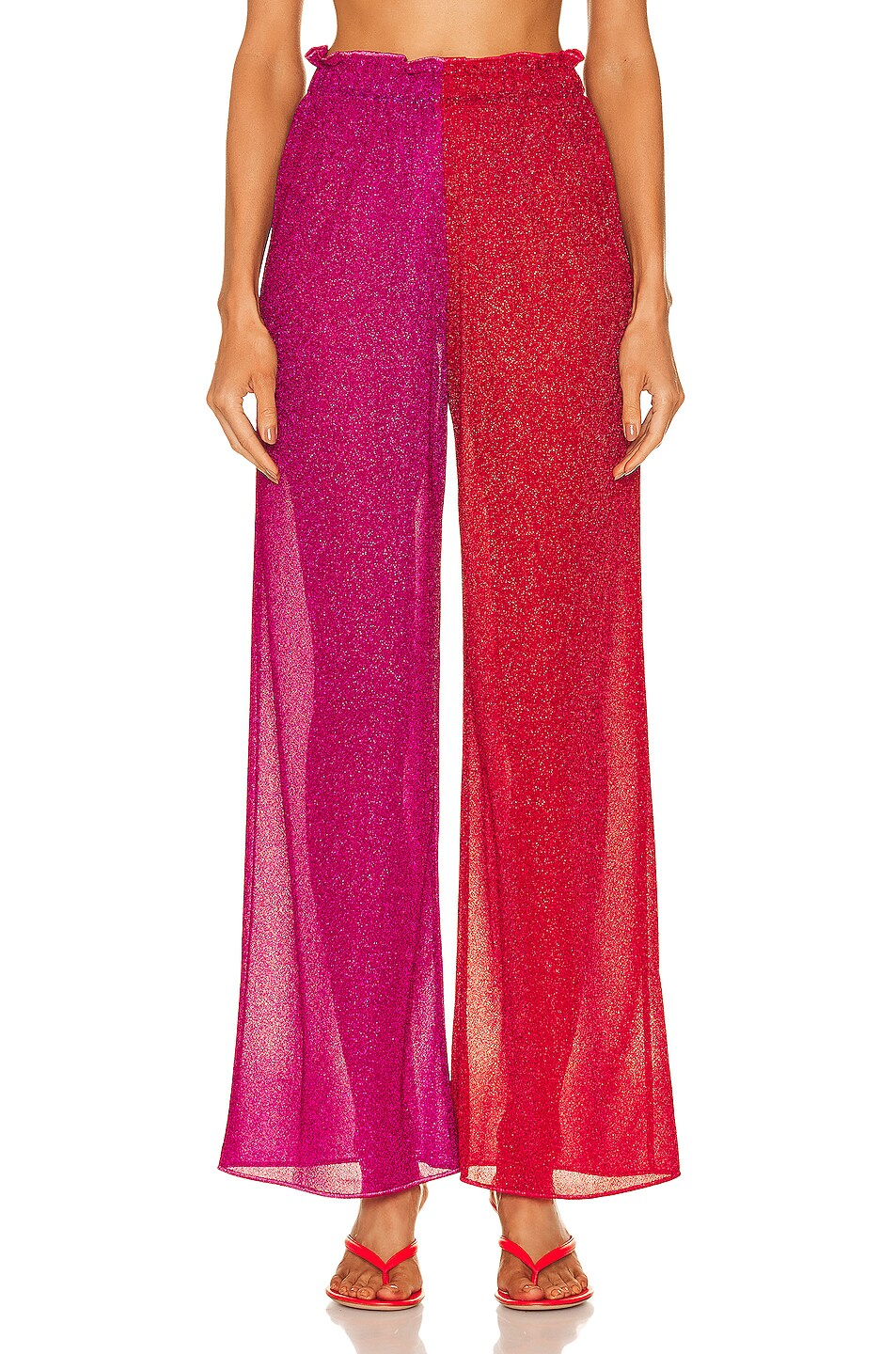 Image 1 of Oseree Lumiere Bicolor Pant in Red & Fuchsia