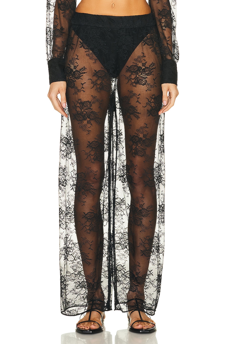 Image 1 of Oseree Soft Lace Pant in Black