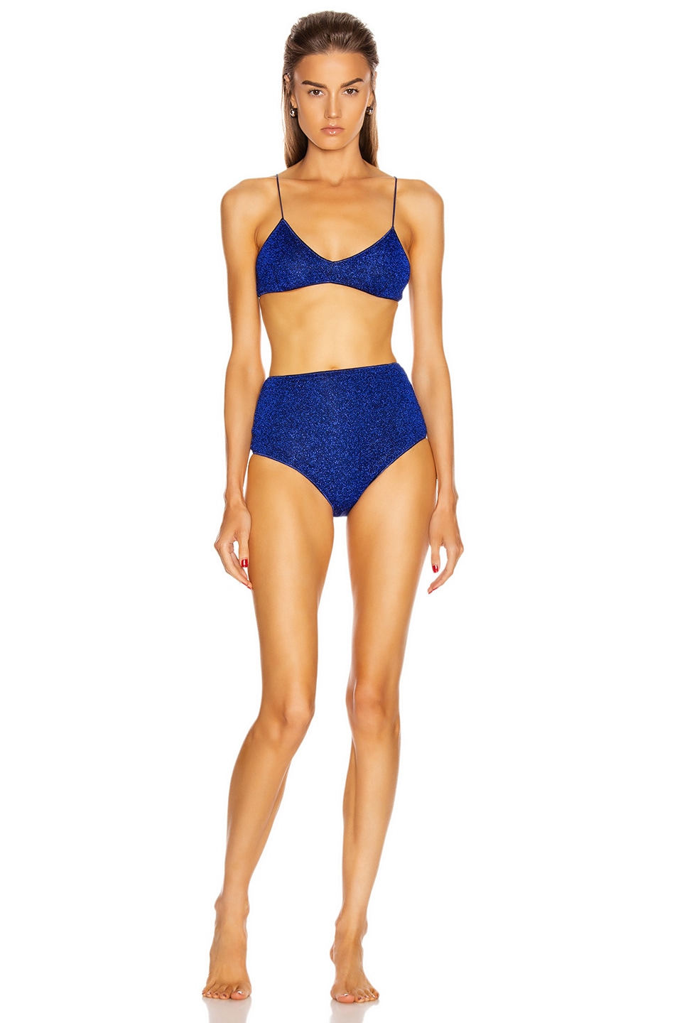 Image 1 of Oseree Bra High Waisted Bikini in Blue