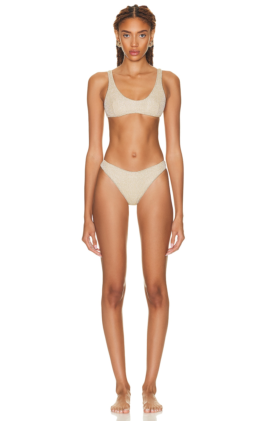 Image 1 of Oseree Lumiere Sporty Bikini Set in Platinum