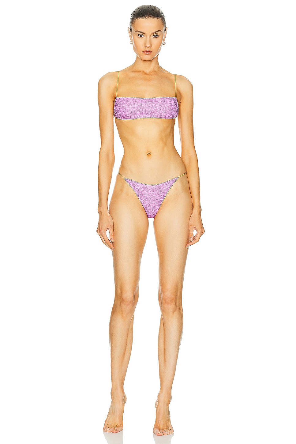 Image 1 of Oseree Lumiére Bicolor Bikini Set in Glicine & Lime