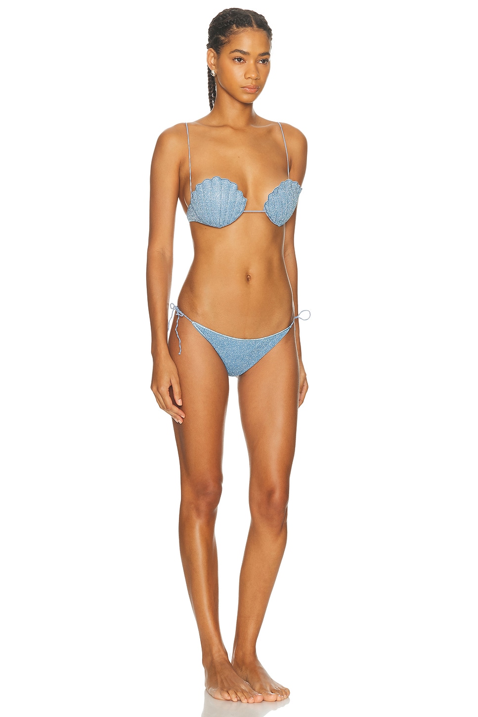 Oseree Lumiere Shell Two Piece Bikini Set In Blue