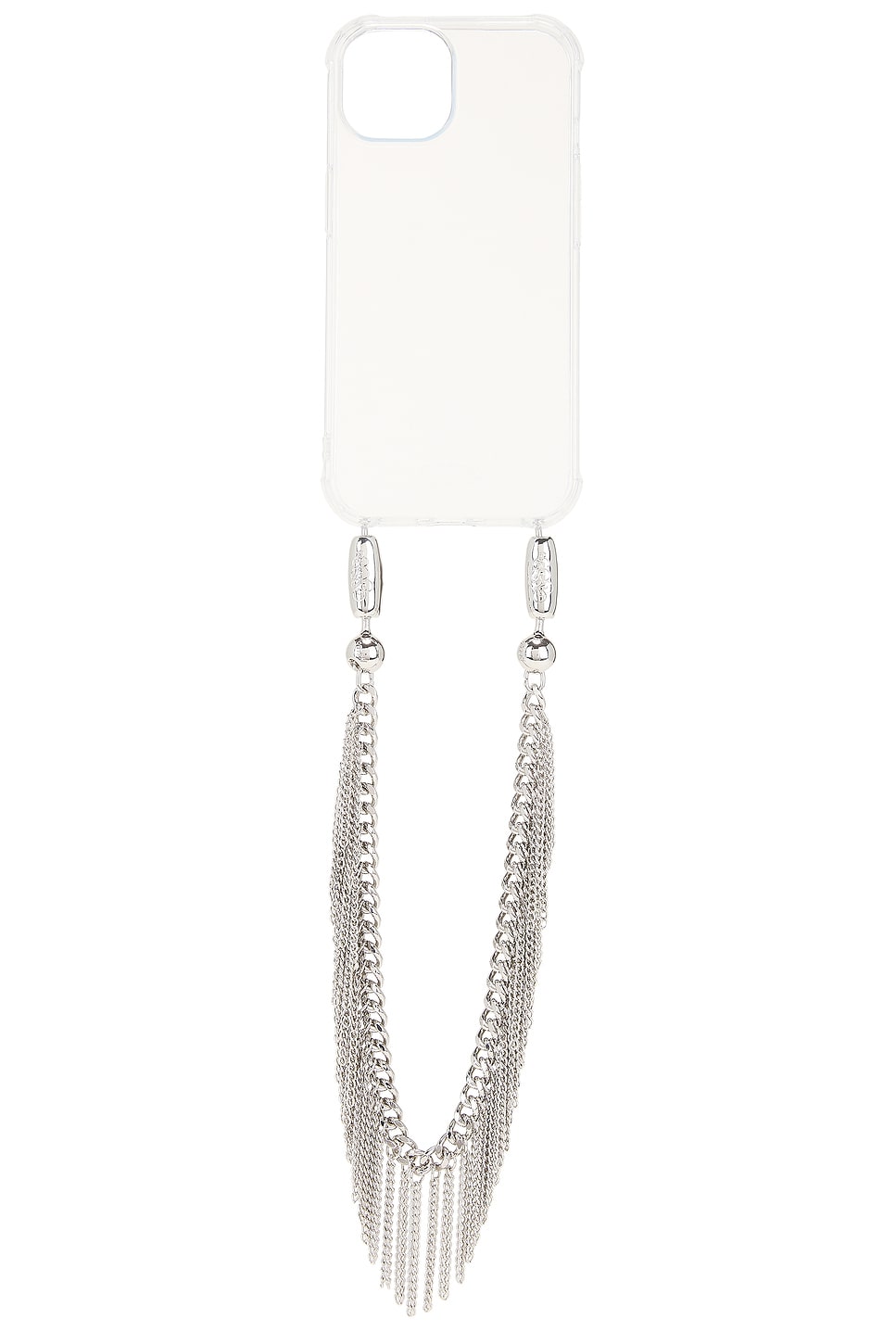 Fringe Chain Wristlet in Metallic Silver