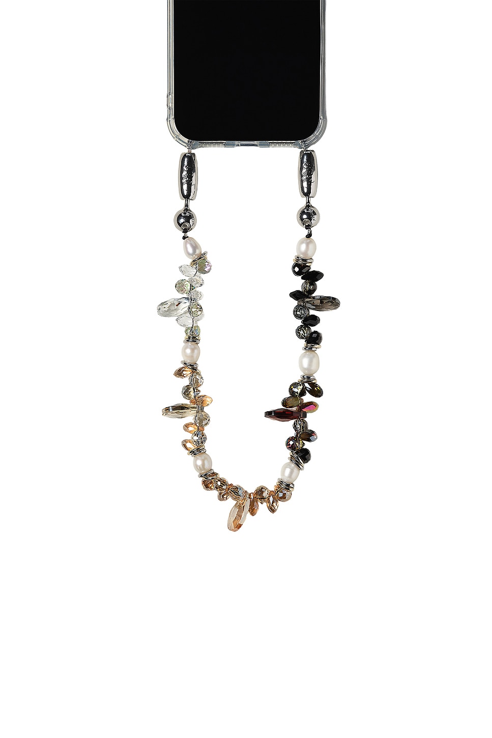 Ossa Crystal Fade Wristlet in Silver,Red