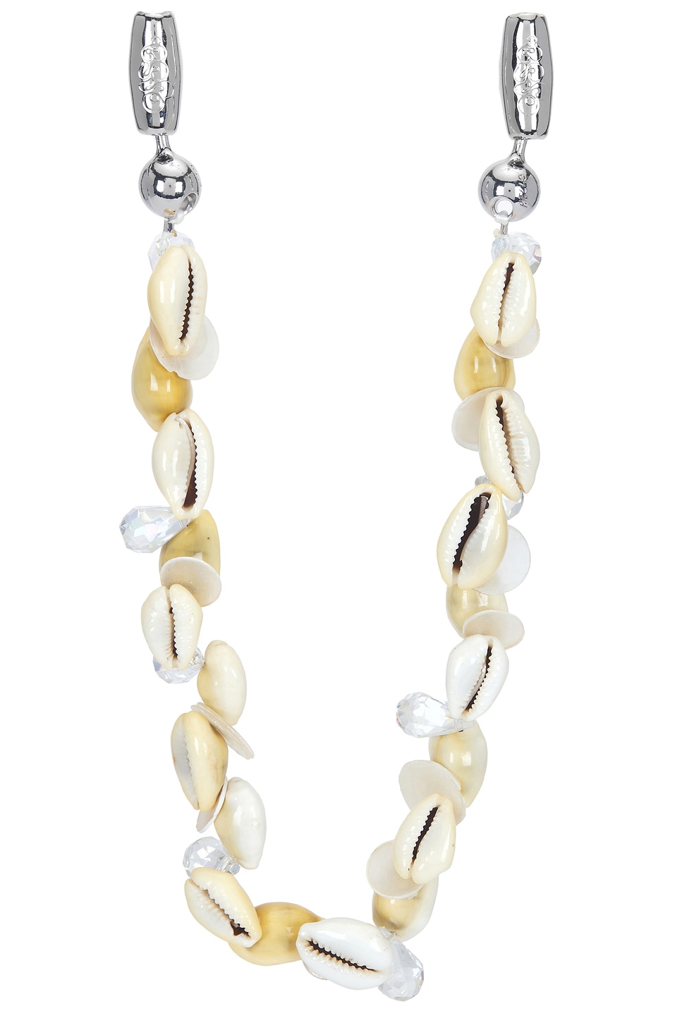 Ossa for FWRD Faceted Crystal & Puka Shell Wrislet in Ivory