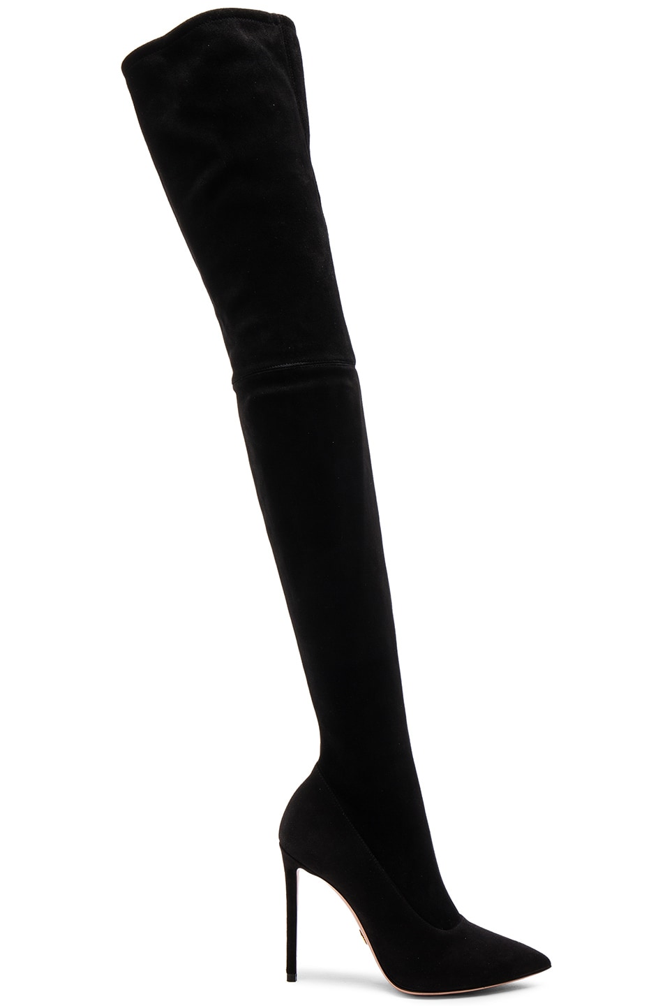 Image 1 of Oscar Tiye Lama Suede Thigh High Boots in Black