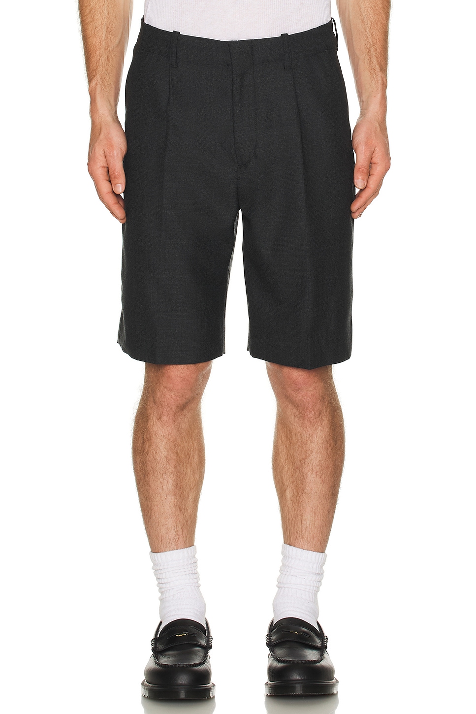 Image 1 of Our Legacy Borrowed Shorts in Premium Charcoal Office Wool