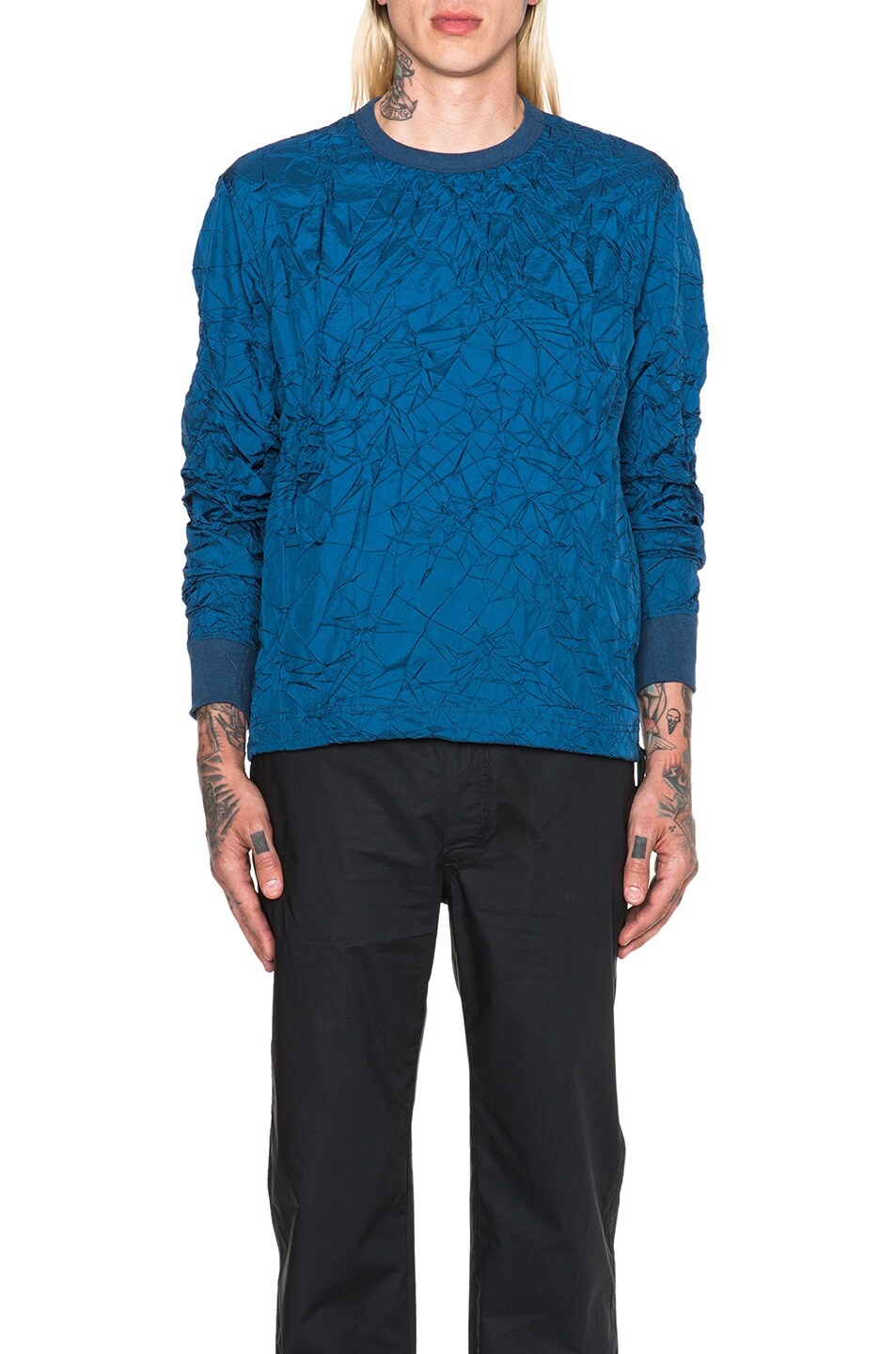 Image 1 of Our Legacy Tech Crinkled Pullover in Blue