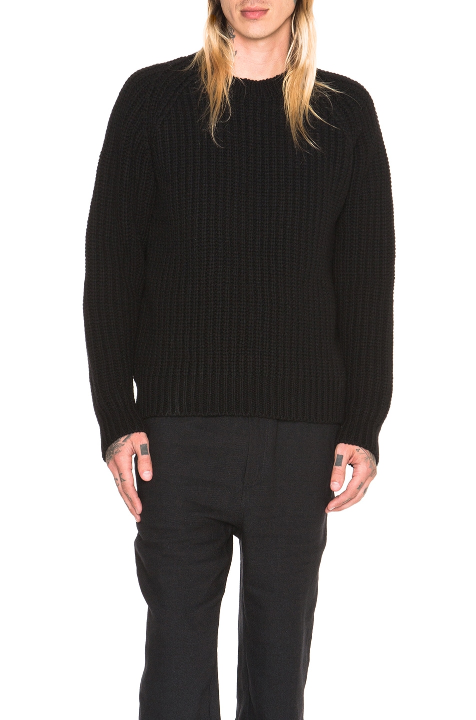 Image 1 of Our Legacy Heavy Boil Raglan Knit Sweater in Black