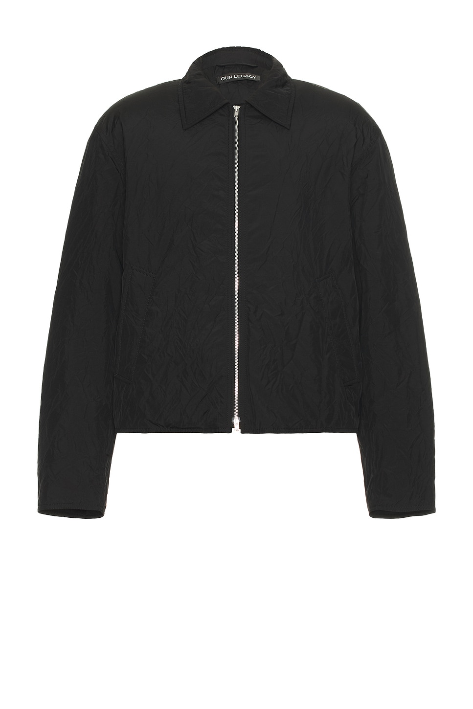 Image 1 of Our Legacy Slight Full Zip Jacket in Shining Black Crinkle Solaro