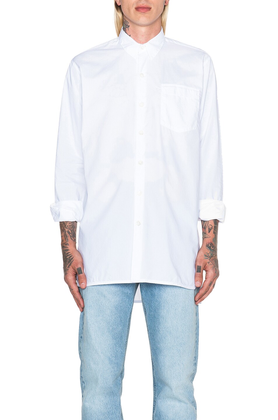 Image 1 of Our Legacy Poplin Shirt Coat in White