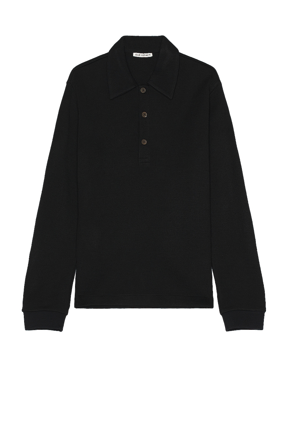 Image 1 of Our Legacy Piquet Polo in Black Pseudo