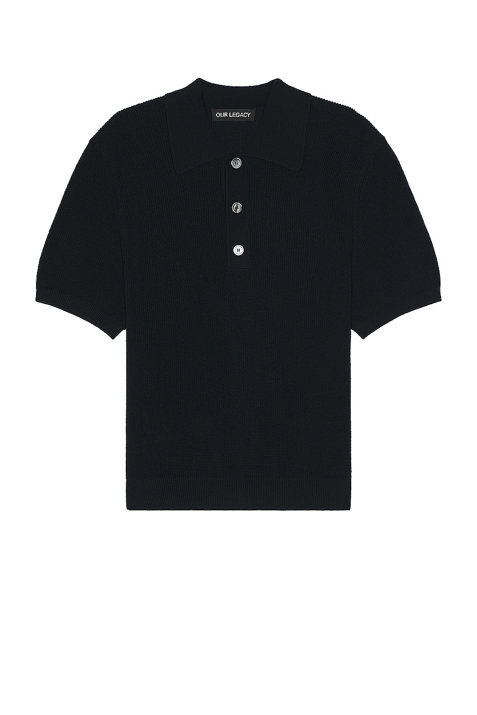 Image 1 of Our Legacy Traditional Polo in Shadow Black Crispy Cotton