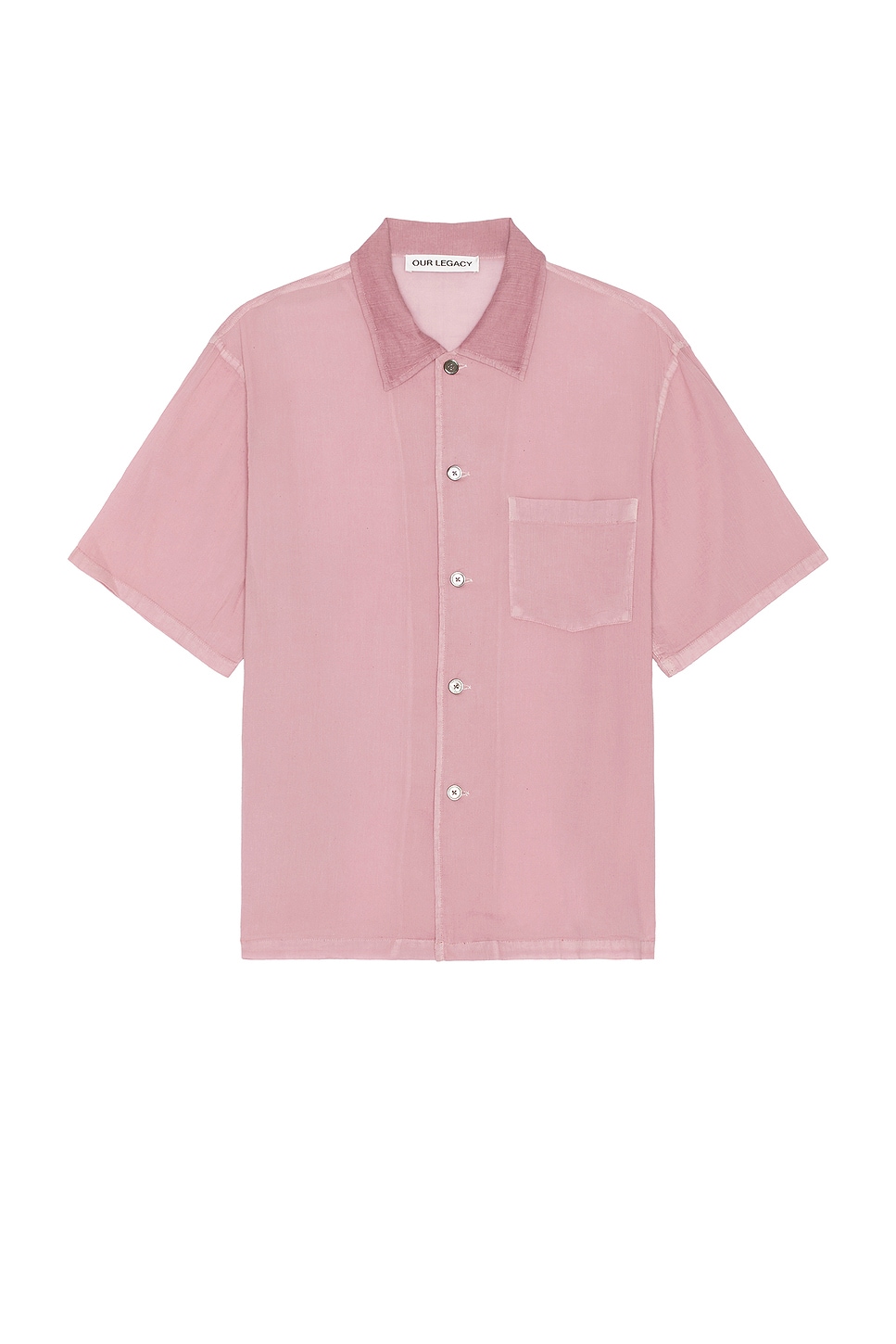 Image 1 of Our Legacy Box Shirt Shortsleeve in Dusty Lilac Coated Voile
