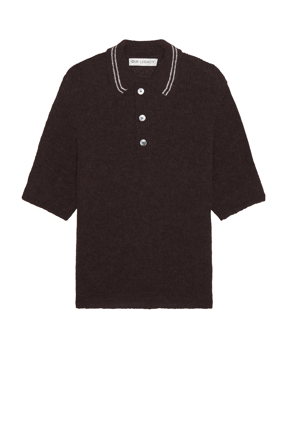 Image 1 of Our Legacy Traditional Polo in Euro Eggplant Fuzzy Alpaca