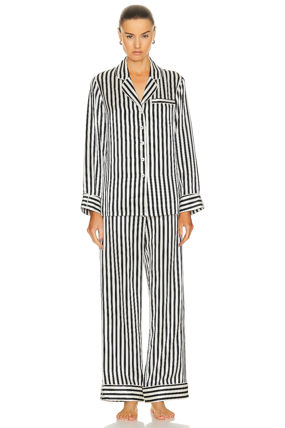 Lila Pajama Set in Black,White