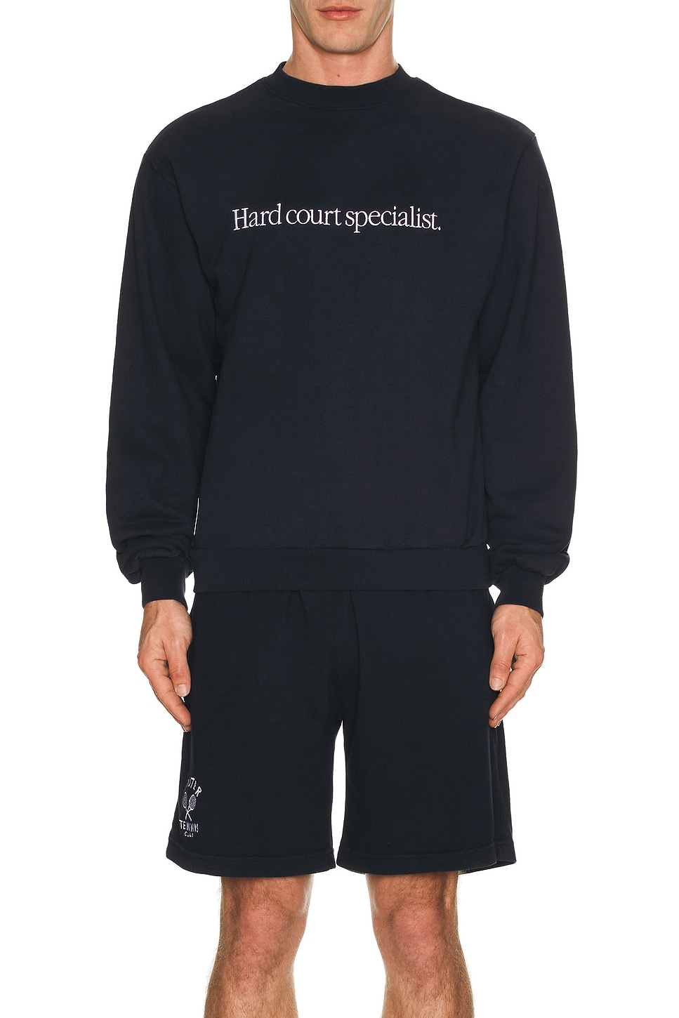 Image 1 of Oyster Hard Court Specialist Crewneck in Navy Blue & White