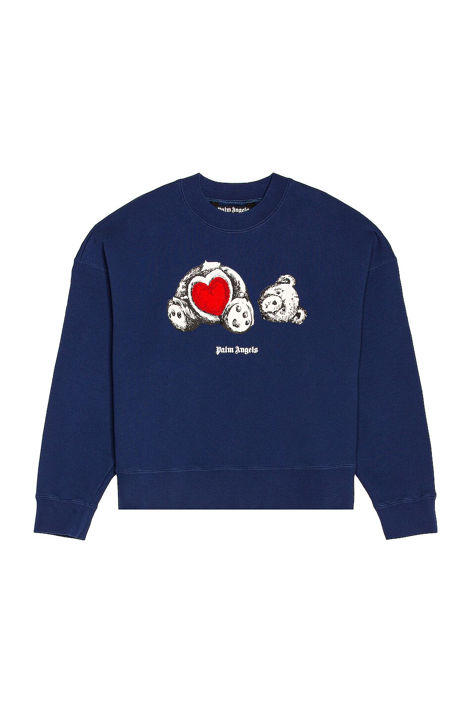 Image 1 of Palm Angels Bear in Love Crew in Navy Blue