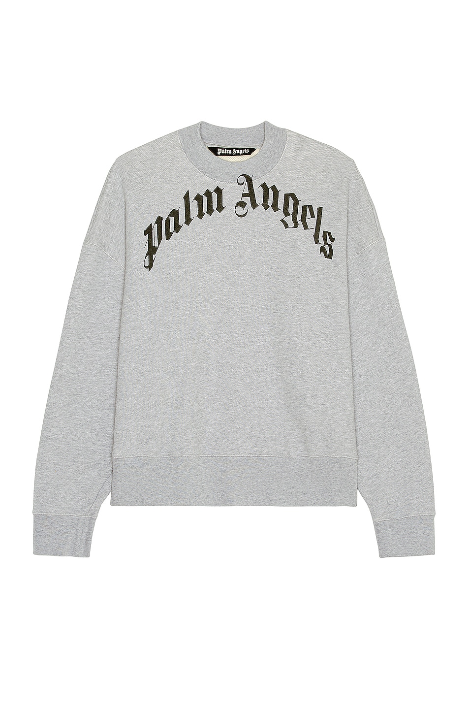 Image 1 of Palm Angels GD Curved Logo Crew in Grey & Black