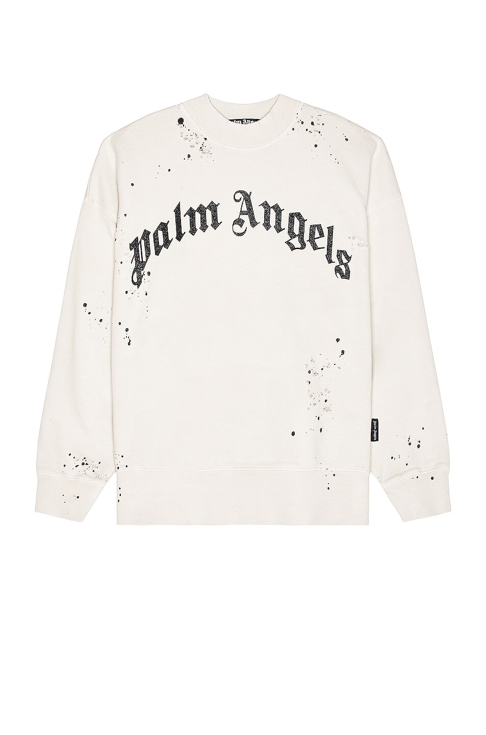 Image 1 of Palm Angels Glittered Logo Crewneck in Off White