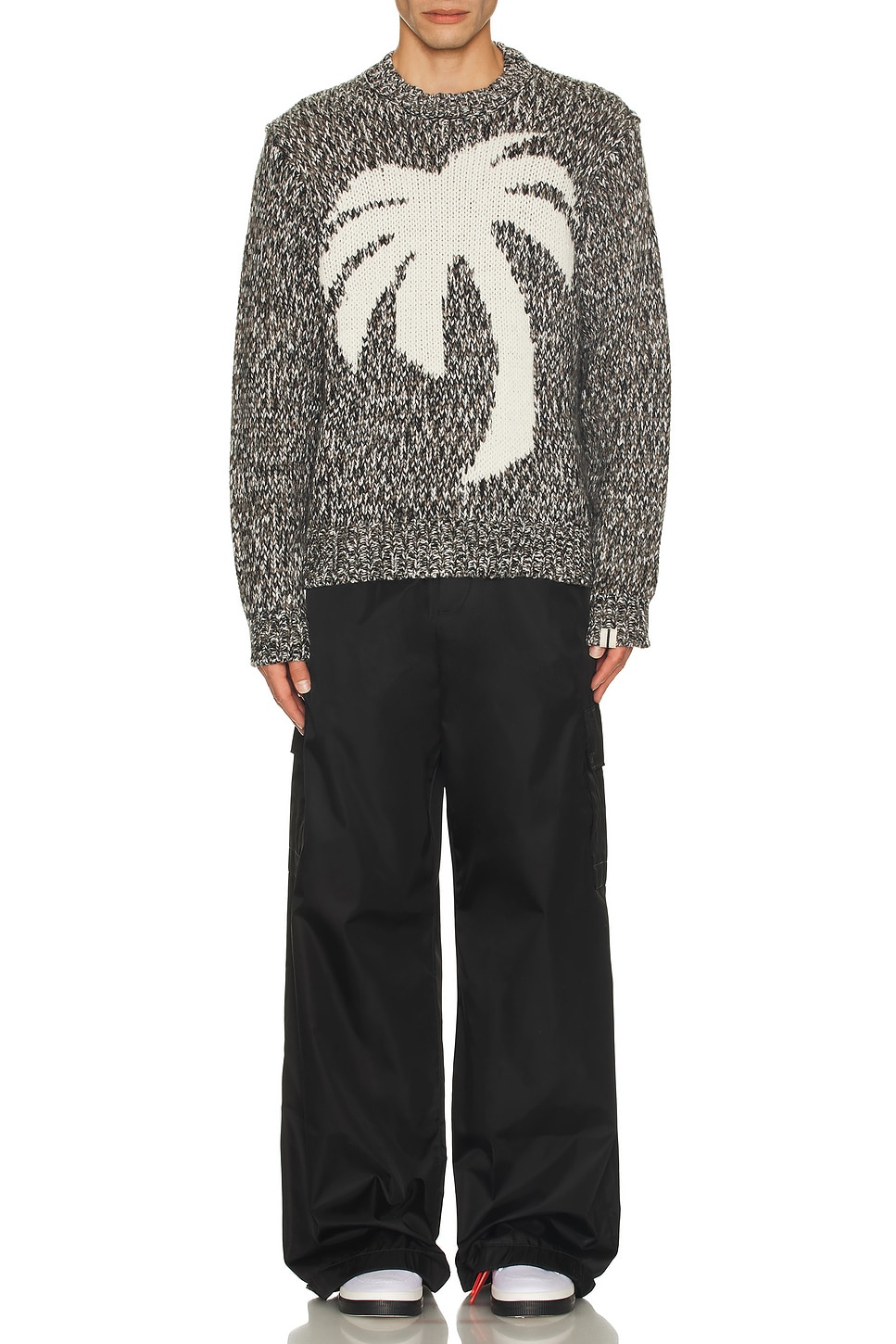 Image 1 of Palm Angels Palm Sweater in Melange Grey