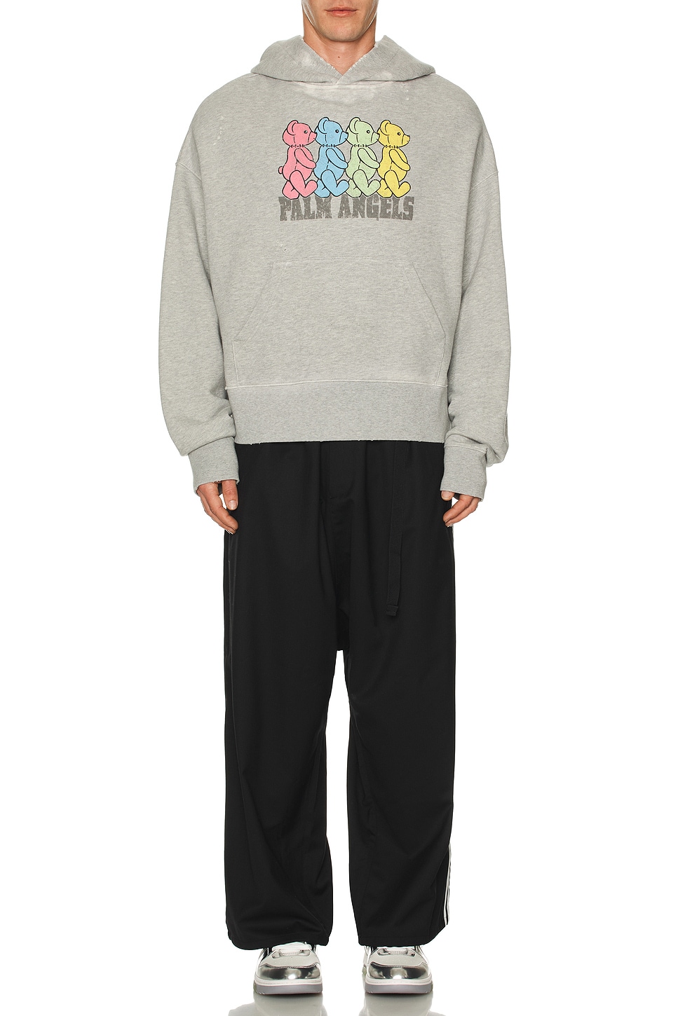 Image 1 of Palm Angels Crossroads Bears Hoody in Grey Melange