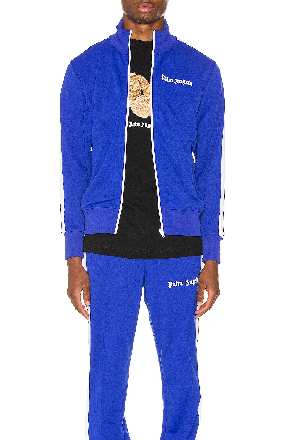 Image 1 of Palm Angels Classic Track Jacket in Blue & White