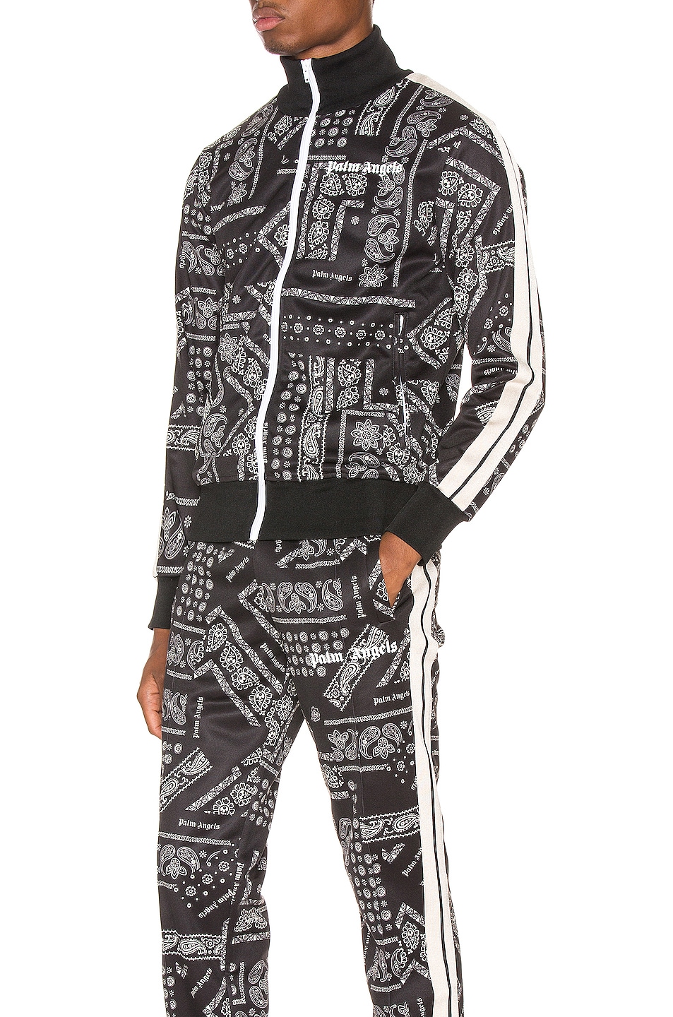 palm angels black bandana track jacket