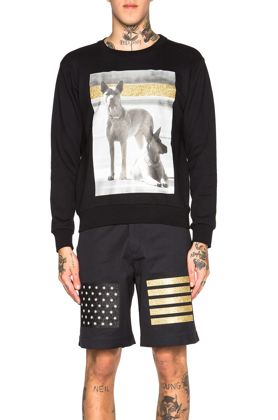 Image 1 of Palm Angels Dogs Crewneck Sweatshirt in Black