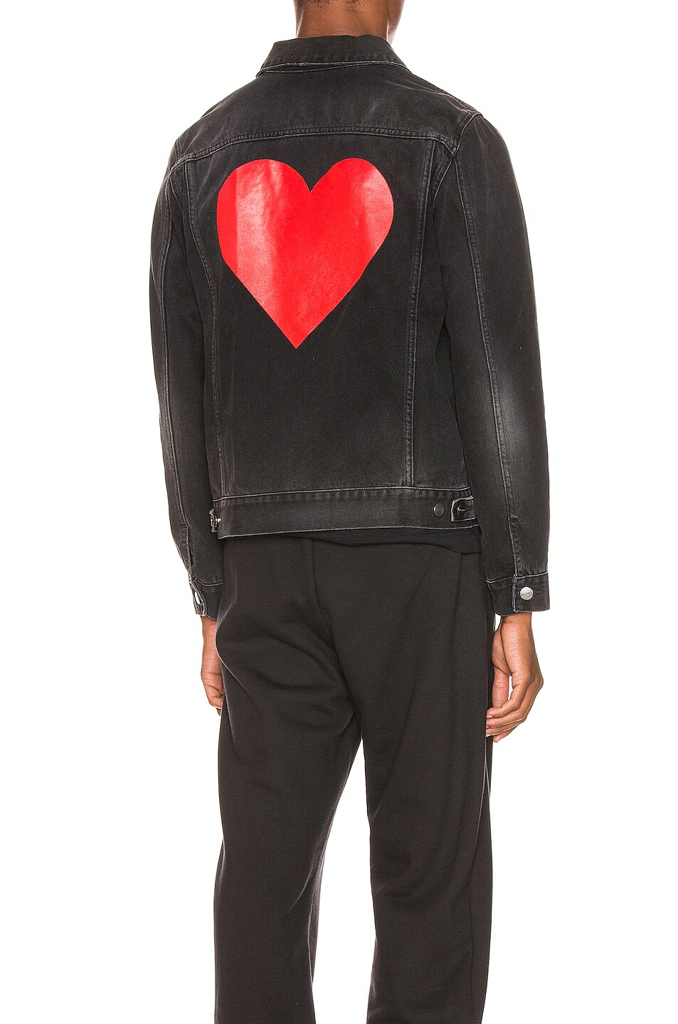 Image 1 of Palm Angels Pin My Heart Denim Jacket in Black