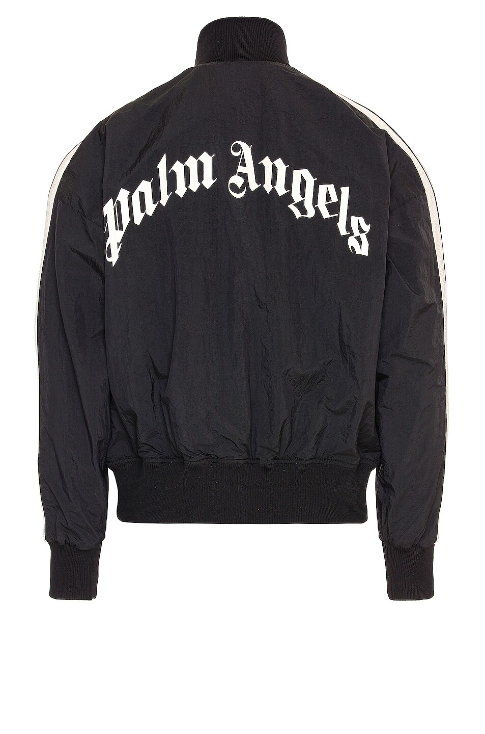 Image 1 of Palm Angels Curved Logo Windbreaker in Black & White