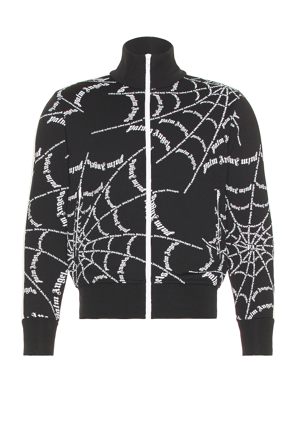 Image 1 of Palm Angels Spider Web Classic Track Jacket in Black & White